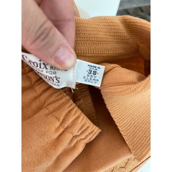 St.Croix Knits Skirt Set Womens Size 12 Wool Ultrasuede Cardigan Peach Toffee - Picture 14 of 15
